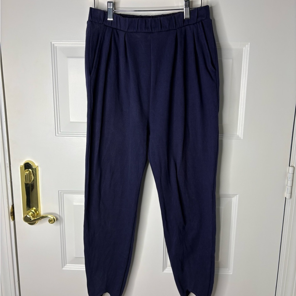 955 Originals Navy Vintage Pleated Stirrup Leggings. Large